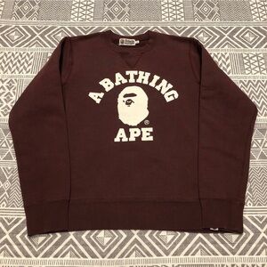 A Bathing Ape Bape College Logo Crewneck Size Medium